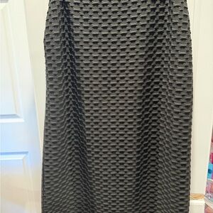 SOLD•••• Pins & Needles Black Textured Midi Skirt